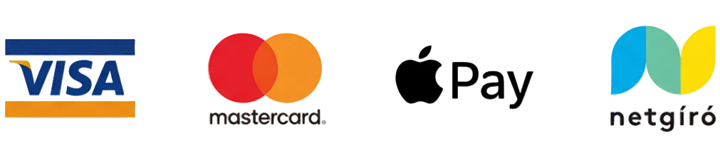 Greiðslumátar - Visa, Mastercard, Apple Pay, Netgíró